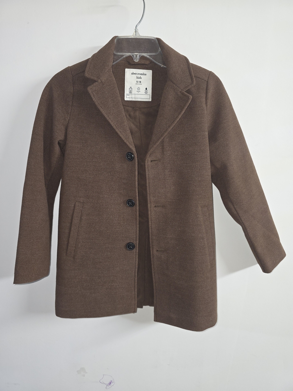 Abercrombie Kids Brown Wool-Blend Pea Coat Size 9/10 Brown.